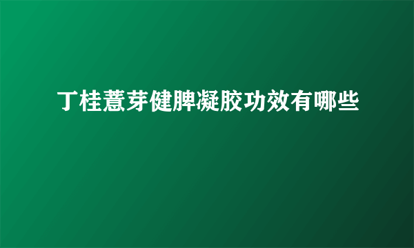 丁桂薏芽健脾凝胶功效有哪些