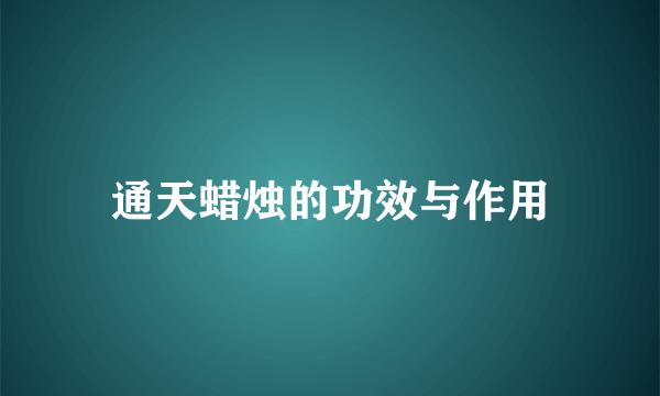 通天蜡烛的功效与作用