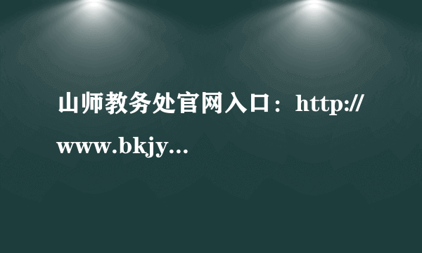 山师教务处官网入口：http://www.bkjy.sdnu.edu.cn/