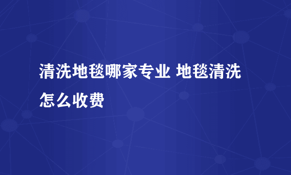 清洗地毯哪家专业 地毯清洗怎么收费