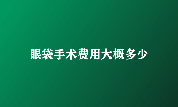 眼袋手术费用大概多少