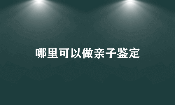 哪里可以做亲子鉴定