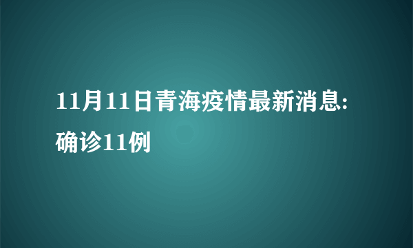 11月11日青海疫情最新消息:确诊11例