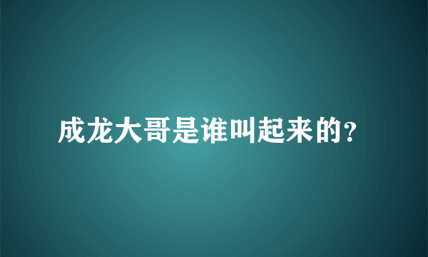 成龙大哥是谁叫起来的？