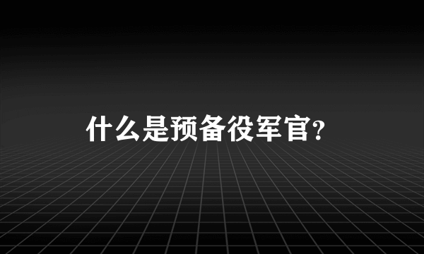 什么是预备役军官？