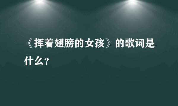 《挥着翅膀的女孩》的歌词是什么？