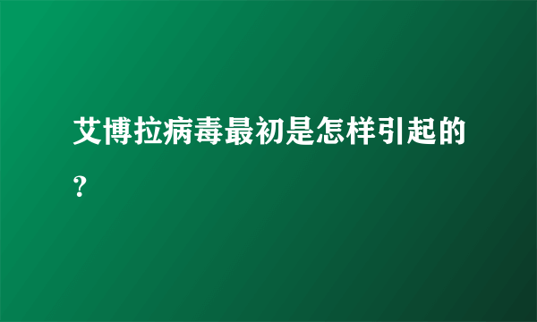 艾博拉病毒最初是怎样引起的？