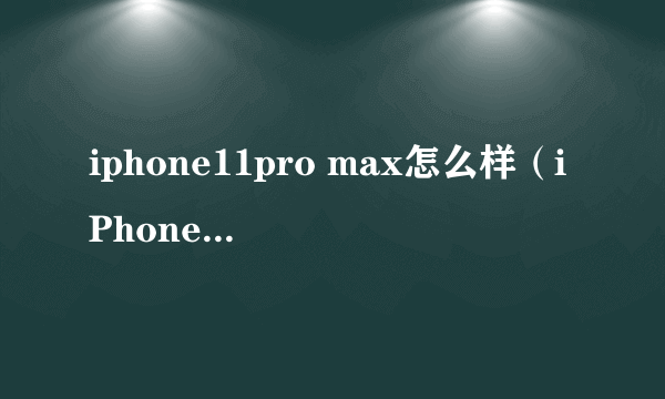 iphone11pro max怎么样（iPhone11 Pro Max测评）