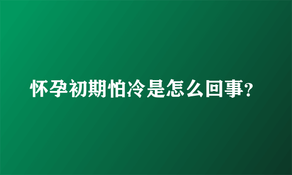 怀孕初期怕冷是怎么回事？