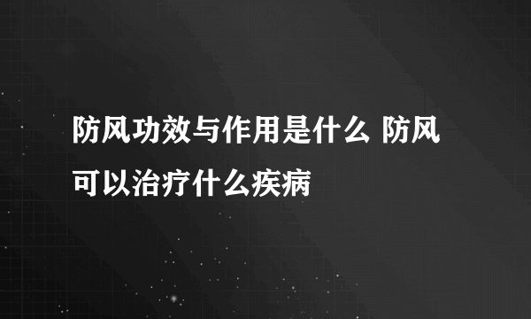 防风功效与作用是什么 防风可以治疗什么疾病