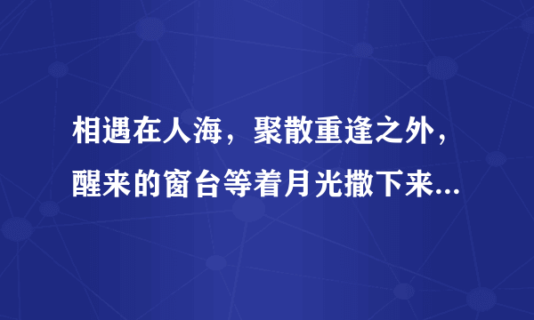 相遇在人海，聚散重逢之外，醒来的窗台等着月光撒下来……什么歌的歌词啊？