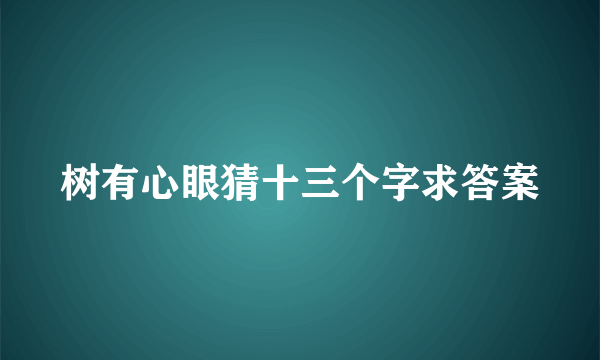 树有心眼猜十三个字求答案