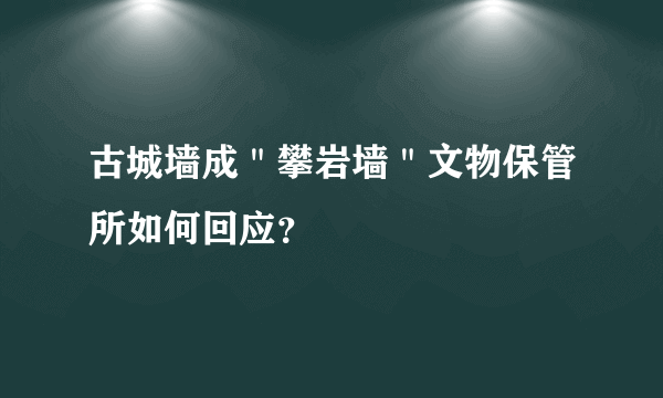 古城墙成＂攀岩墙＂文物保管所如何回应？