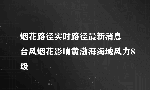 烟花路径实时路径最新消息 台风烟花影响黄渤海海域风力8级