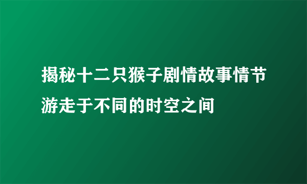 揭秘十二只猴子剧情故事情节游走于不同的时空之间