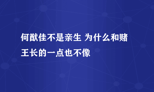 何猷佳不是亲生 为什么和赌王长的一点也不像