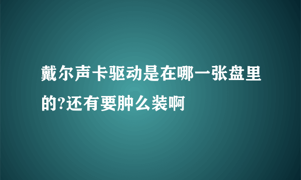 戴尔声卡驱动是在哪一张盘里的?还有要肿么装啊