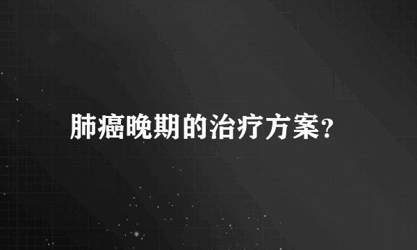 肺癌晚期的治疗方案？