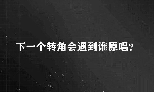 下一个转角会遇到谁原唱？