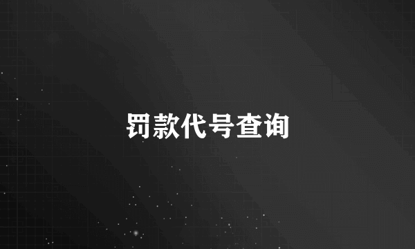 罚款代号查询