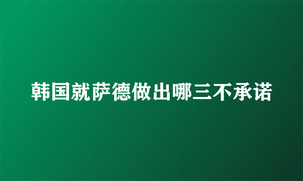 韩国就萨德做出哪三不承诺