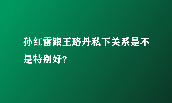 孙红雷跟王珞丹私下关系是不是特别好？