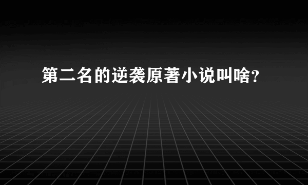 第二名的逆袭原著小说叫啥？