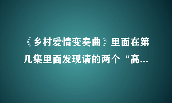 《乡村爱情变奏曲》里面在第几集里面发现请的两个“高人”年余和那个李总是骗子？