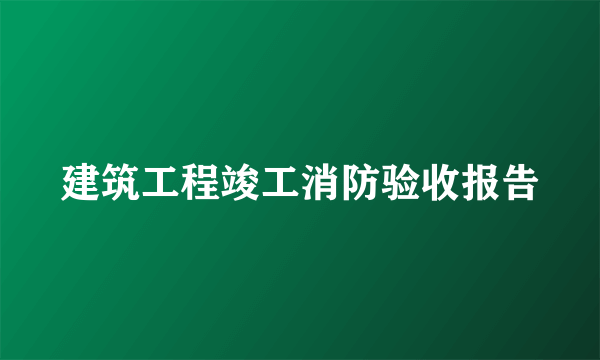 建筑工程竣工消防验收报告