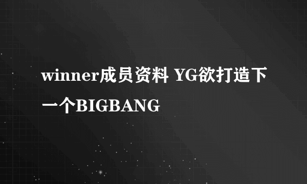 winner成员资料 YG欲打造下一个BIGBANG