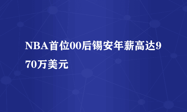 NBA首位00后锡安年薪高达970万美元