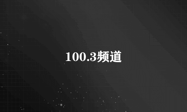 100.3频道