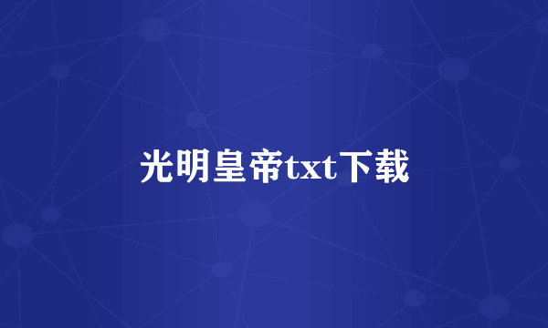 光明皇帝txt下载