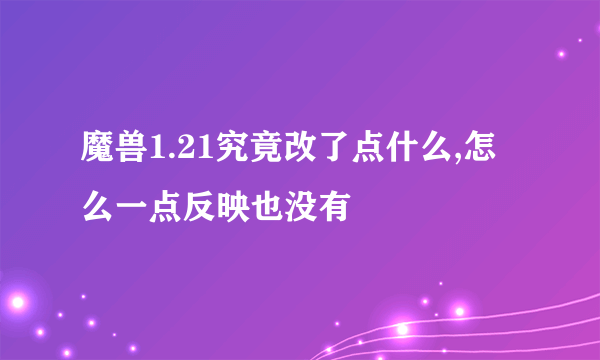 魔兽1.21究竟改了点什么,怎么一点反映也没有