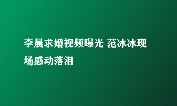 李晨求婚视频曝光 范冰冰现场感动落泪