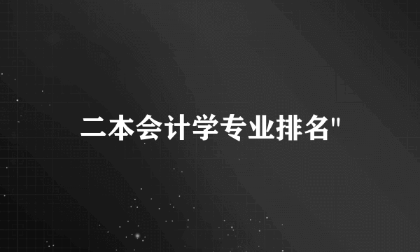 二本会计学专业排名