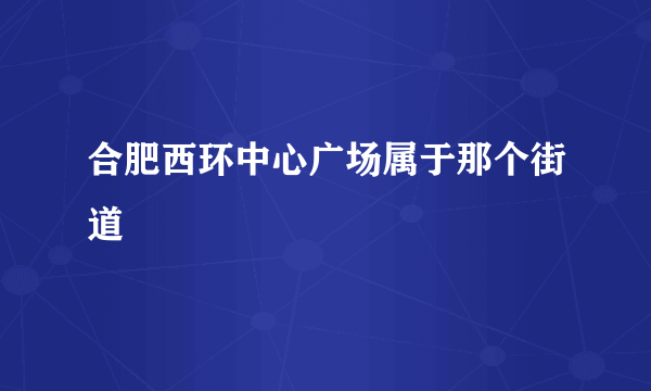 合肥西环中心广场属于那个街道