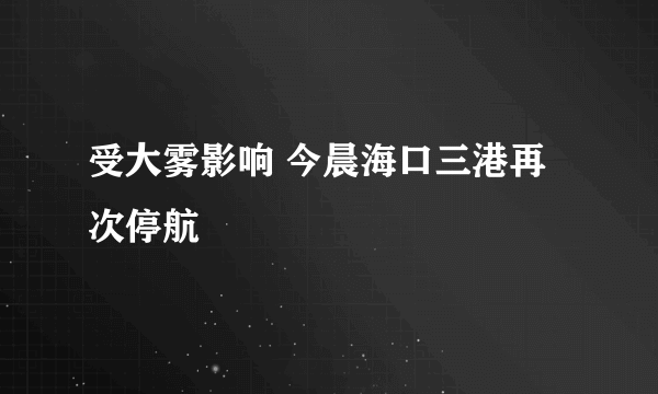 受大雾影响 今晨海口三港再次停航