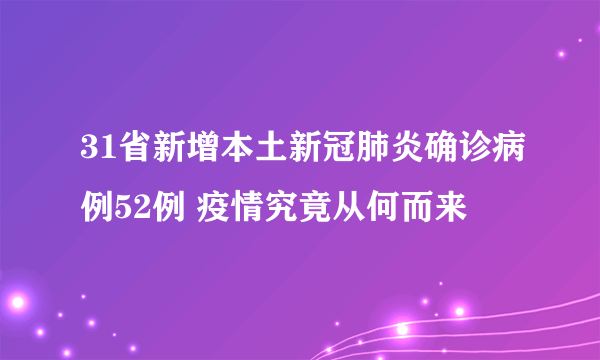 31省新增本土新冠肺炎确诊病例52例 疫情究竟从何而来