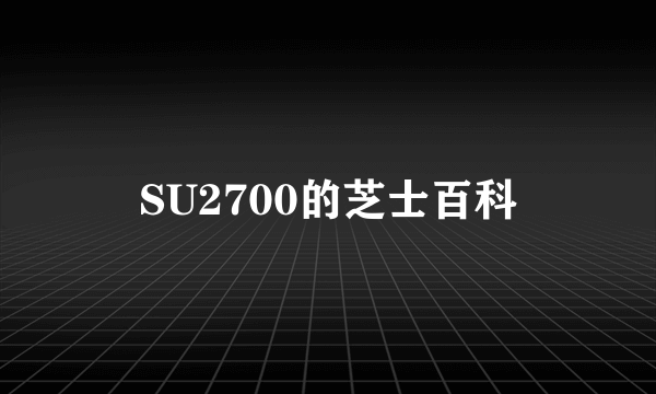 SU2700的芝士百科