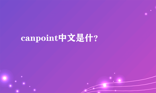 canpoint中文是什？