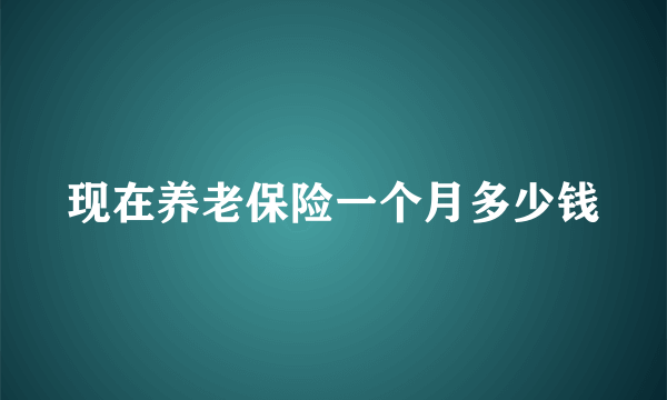 现在养老保险一个月多少钱