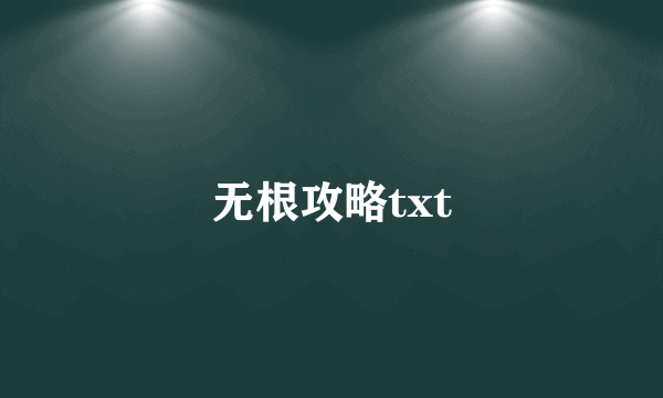 无根攻略txt