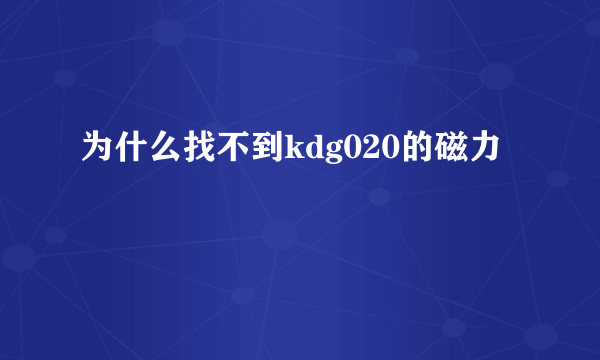 为什么找不到kdg020的磁力