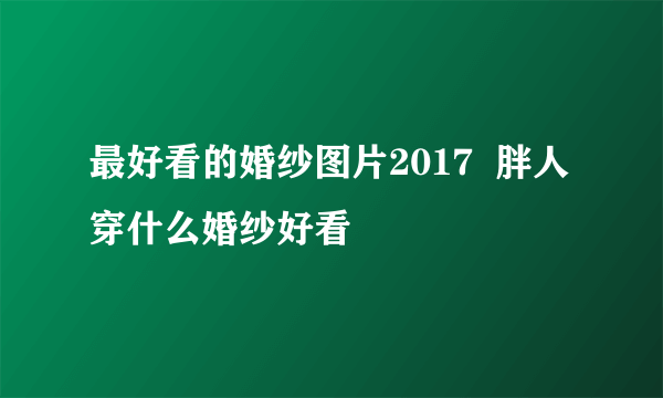 最好看的婚纱图片2017  胖人穿什么婚纱好看