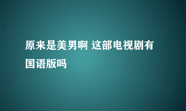 原来是美男啊 这部电视剧有国语版吗