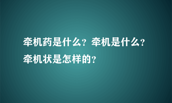 牵机药是什么？牵机是什么？牵机状是怎样的？