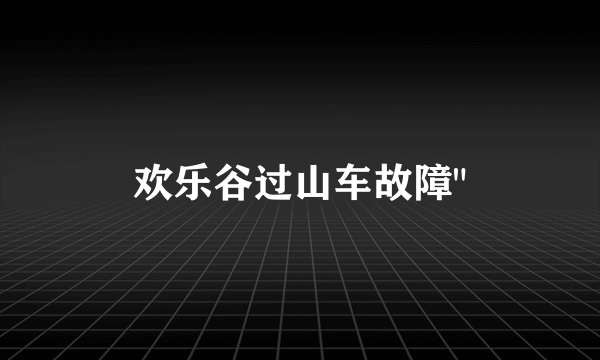 欢乐谷过山车故障