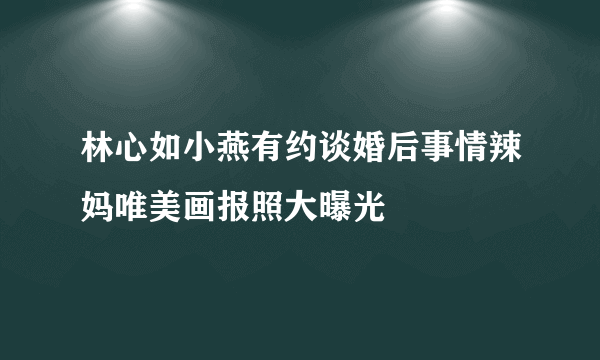 林心如小燕有约谈婚后事情辣妈唯美画报照大曝光