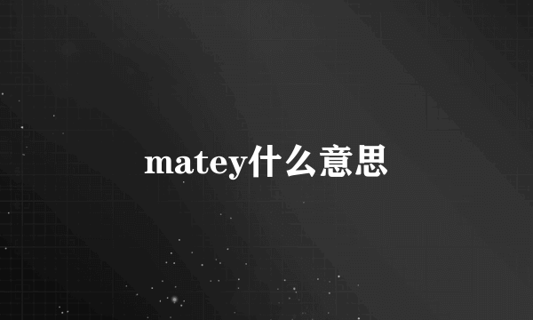 matey什么意思